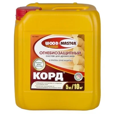 Огнебиозащитный состав для дерева Woodmaster Корд 5 кг