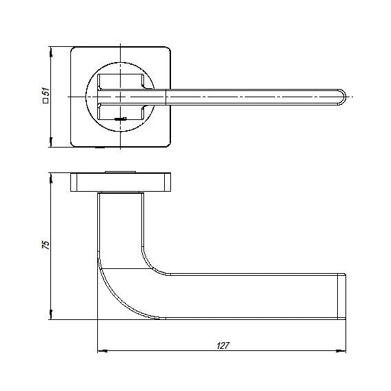 Ручки дверные раздельные Аякс K.JK51.SPLINE BL-24, черный