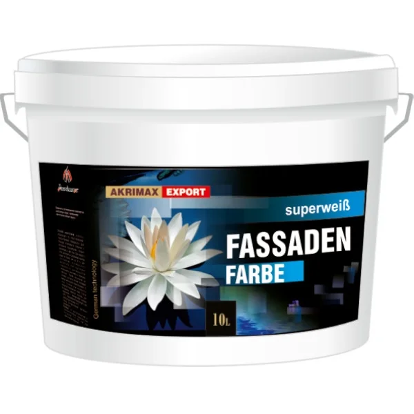 Краска фасадная Fassaden Farbe супербелая матовая, база В 7,5 л 