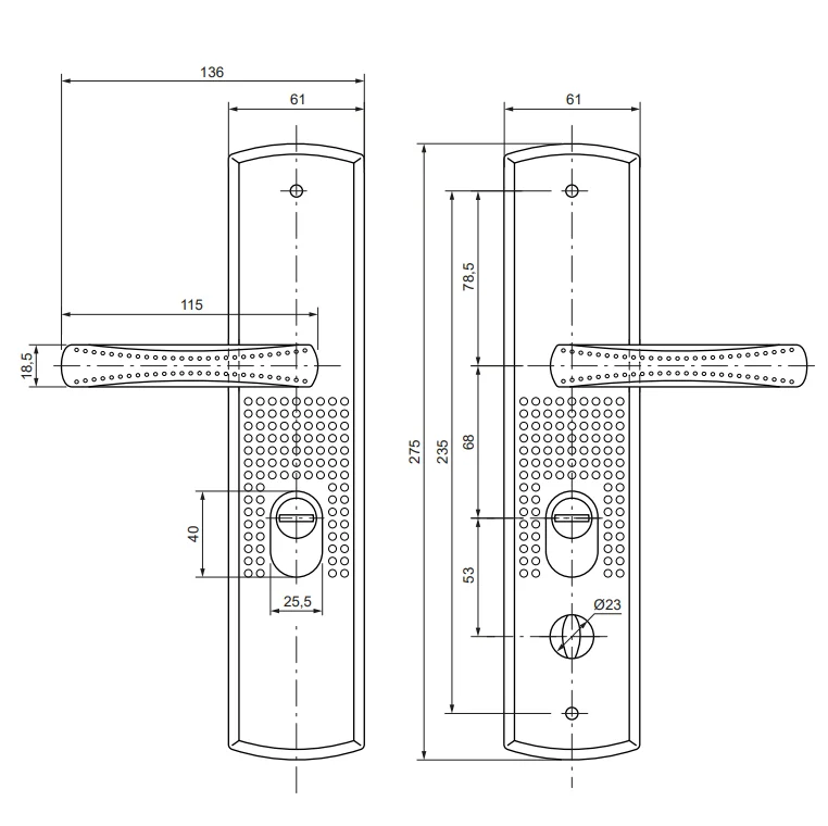 Ручки на планке Vanger HP-68.2186-C-BN-R, черный никель
