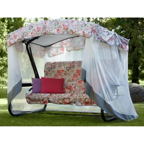 Качели садовые Турин Премиум FLOWER 3-х местные 