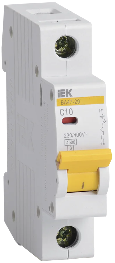 Выключатель автомат. IEK ВА47-29(С4,5кА) 1Р 10А