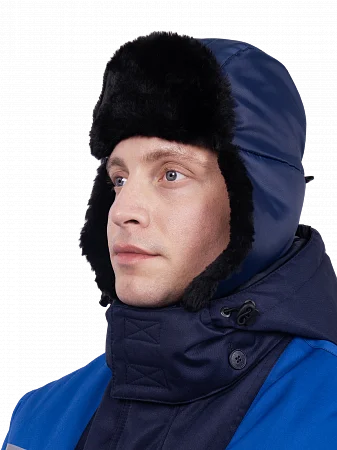 Шапка СПЕЦ, р-р 57, темно-синий, зимняя
