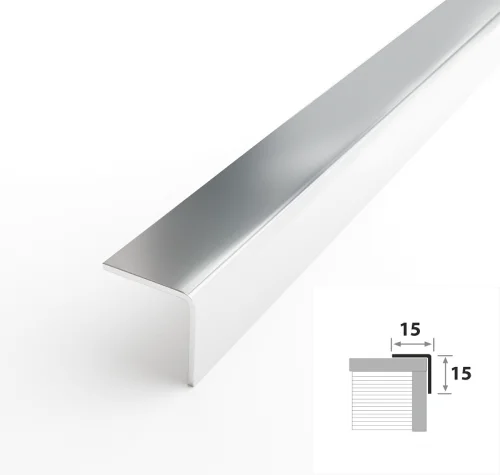 Профиль угловой 15*15 наружный полированная нерж. сталь ПУ 15НСП.2700.001
