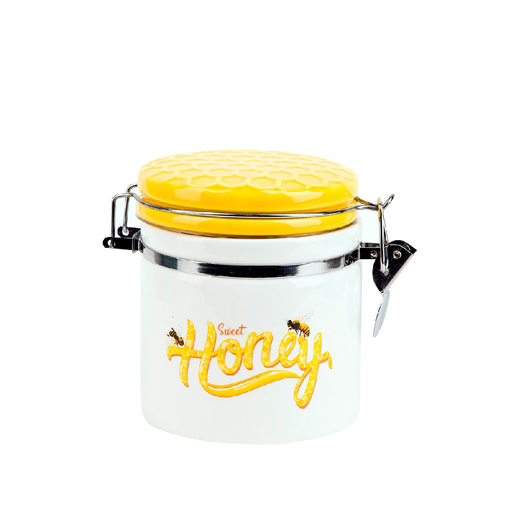 Банка для сыпучих продуктов с клипсой "HONEY" 480мл