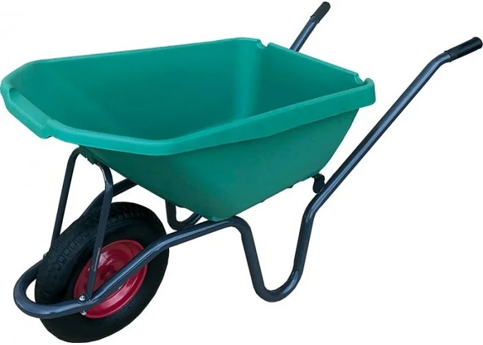 Тачка строительная 1-колесная с УСИЛЕННЫМ пластик. корытом 120л (200 кг)