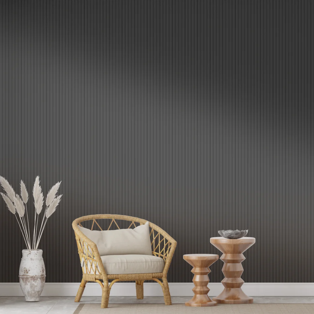 Панель МДФ стеновая реечная Stella Wave De Luxe Black Lead 2700*119*16 (4шт)