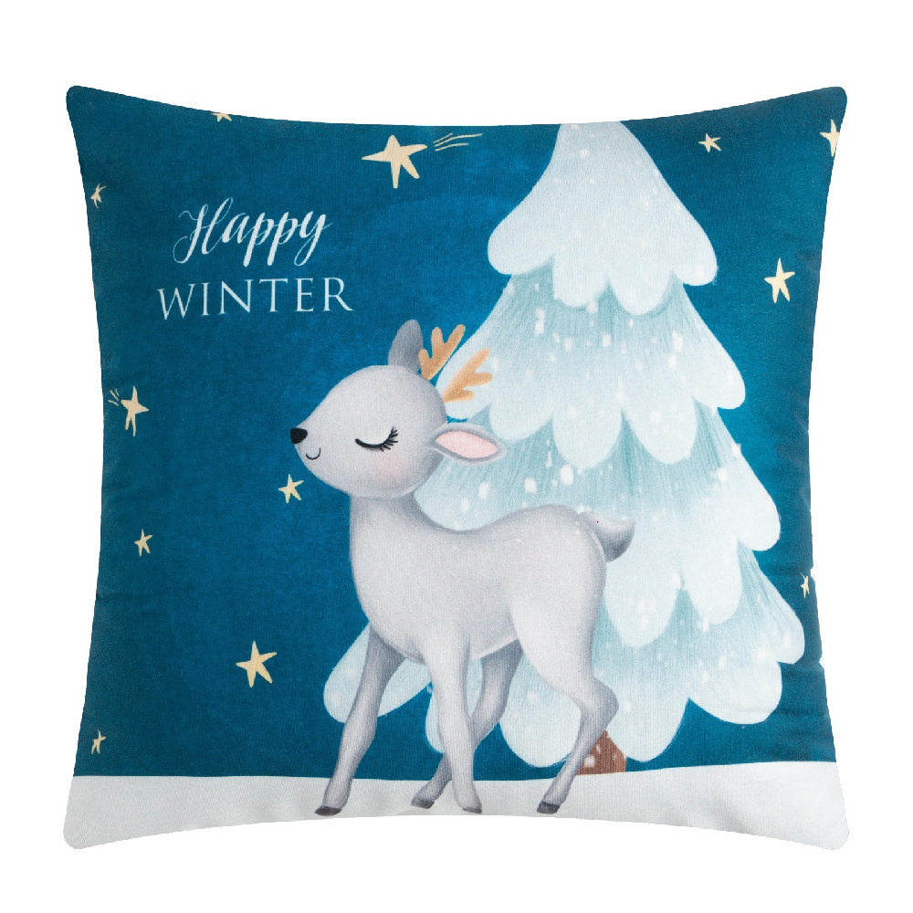 Подушка декоративная новогодняя Этель Happy winter 40*40 см, велюр