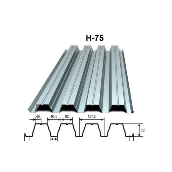 Профлист H75 цинк 3000*750*0.8мм