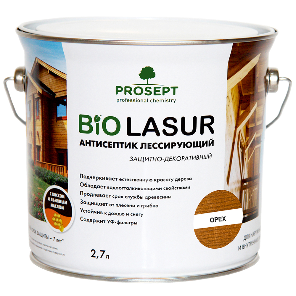 Пропитка защитно-декоративная PROSEPT BiO LASUR, Орех  2,7л