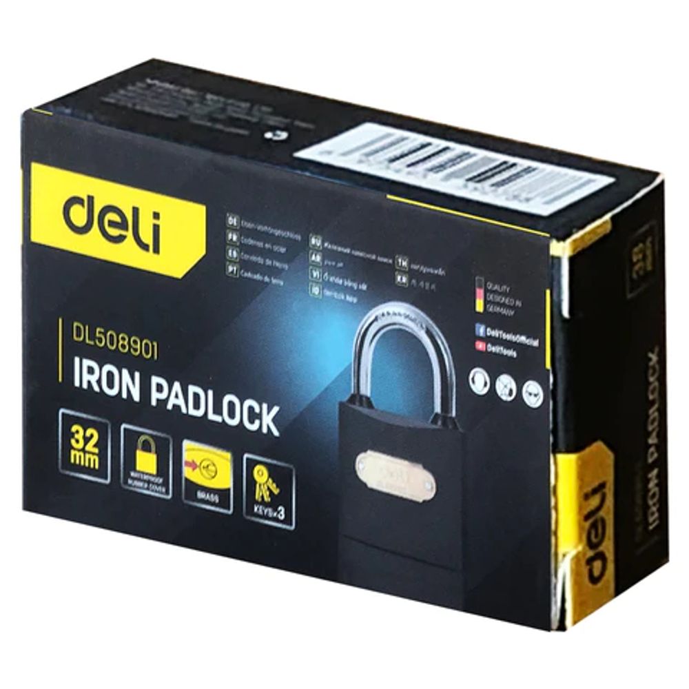Замок навесной Deli DL508901 стальной 32мм