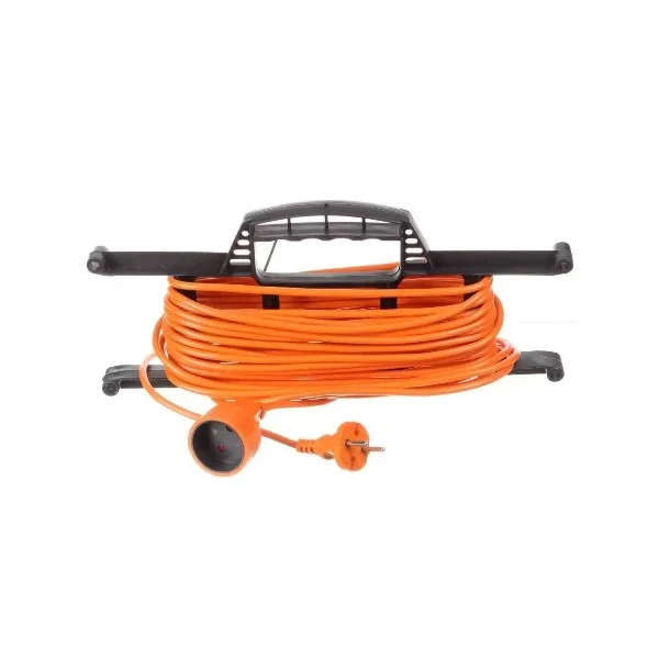 Удлинитель на рамке РC-1 Jett ПВС 2*0,75 1 гнездо б/з 25м, оранжевый