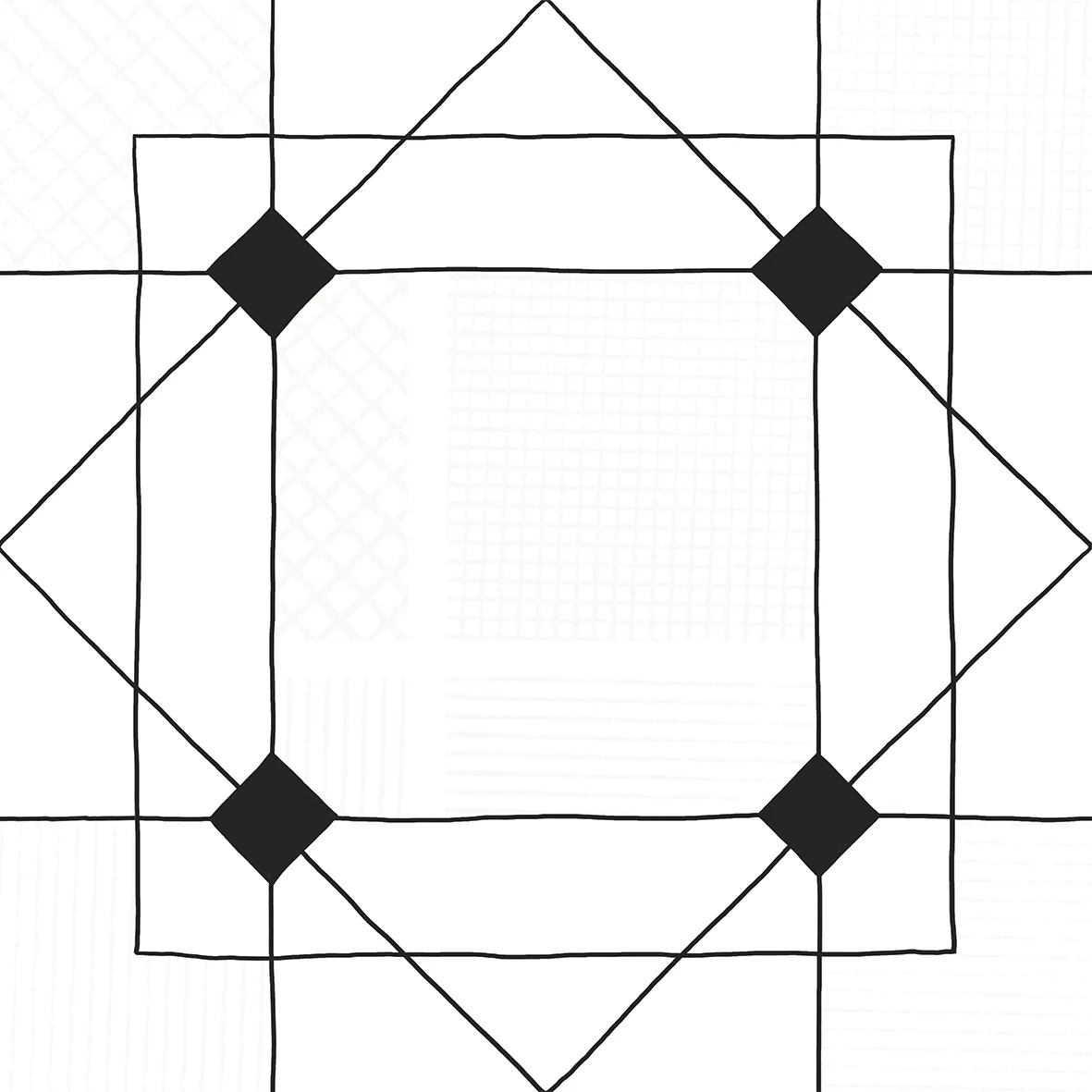 Плитка керамическая Домино Геометрия декор 30х30х0,7 см (1,35 кв м) белая 15 шт/уп