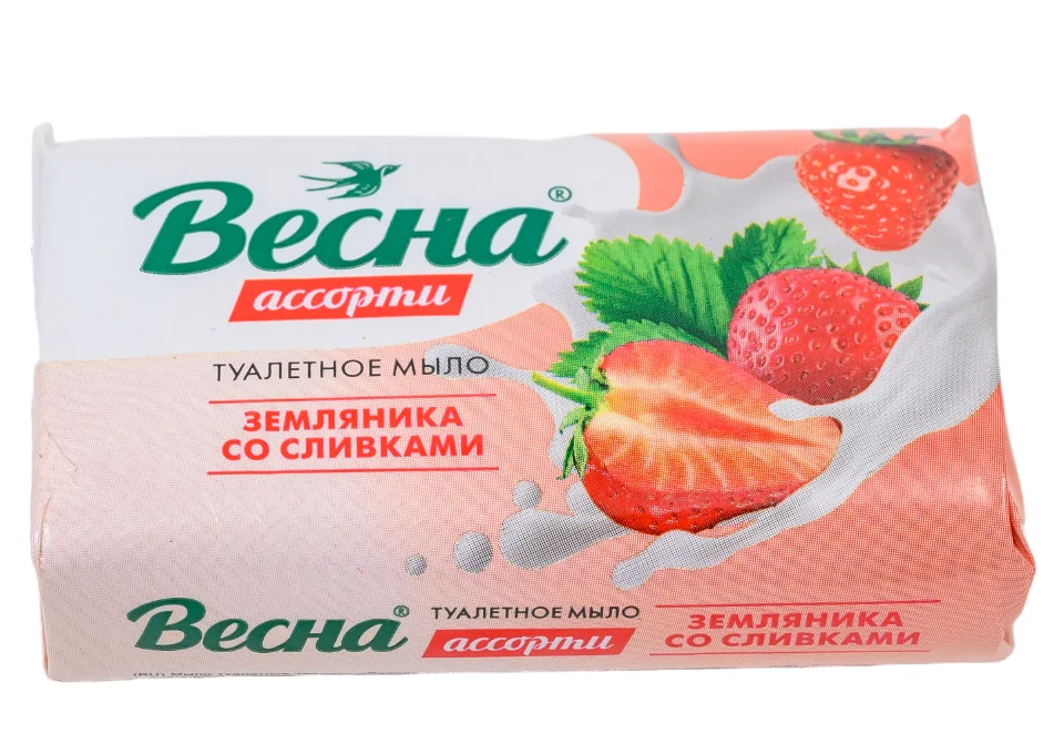 Мыло Весна Ассорти, Земляника со сливками 90г