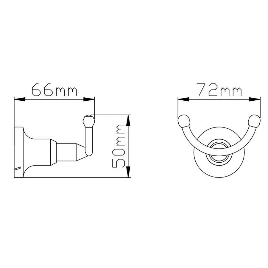 Крючок для ванной комнаты двойной Potato P1905-2, золотистый