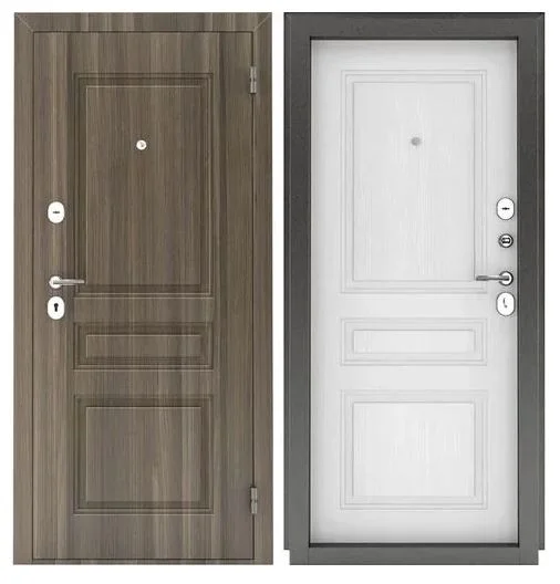 Дверь металл ЛУАРА Рационалист NEW 2050/960/ L Дуб пасадена\ясень белоснежны\МОККО левая