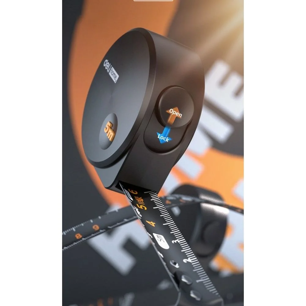 Рулетка 5 м х 19 мм Home Series Black Deli HT8519 софттач пластик