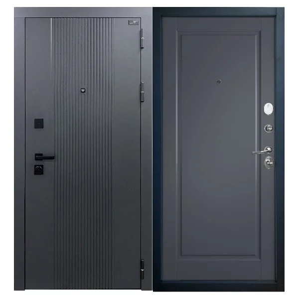 Дверь металл Balance Twin 3К 2050/860/R Sharkskin/ER1 Emalex onyx, правая