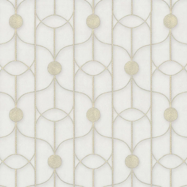 Обои ORNAMY Coin виниловые на флизелиновой основе 1,06*10,05 м, белый/бежевый 8059-01 (6)