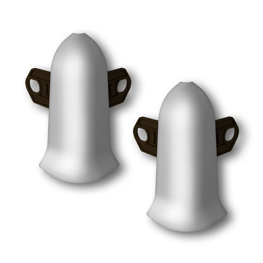 Угол наружный для плинтуса 55мм Идеал Классик, 081 Серебристый (2 шт флоуп)