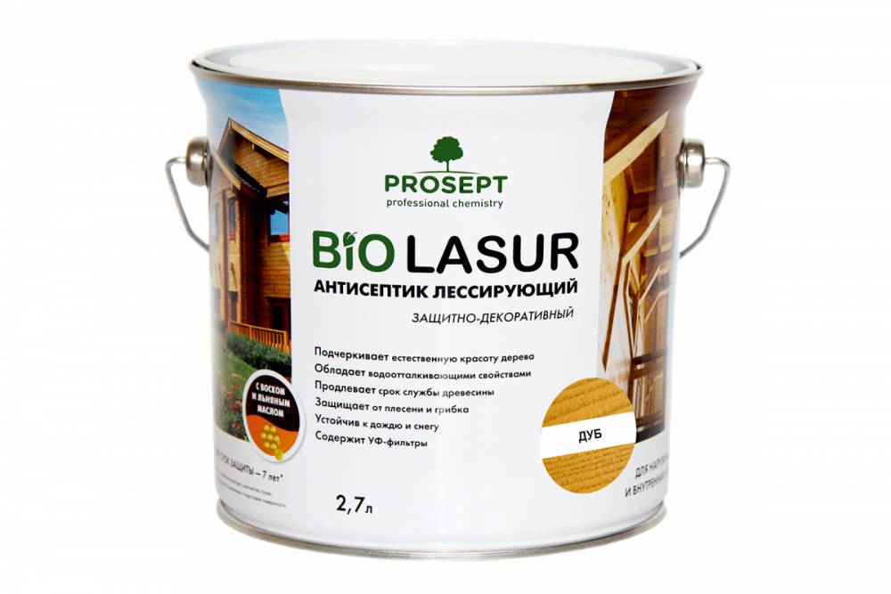 Пропитка защитно-декоративная PROSEPT BiO LASUR, Дуб  2,7л