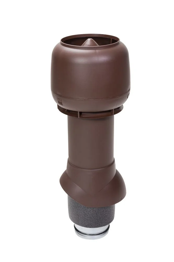 Выход вытяжки изолированный с колпаком 125*160*500 RAL8017 шоколадный VILPE