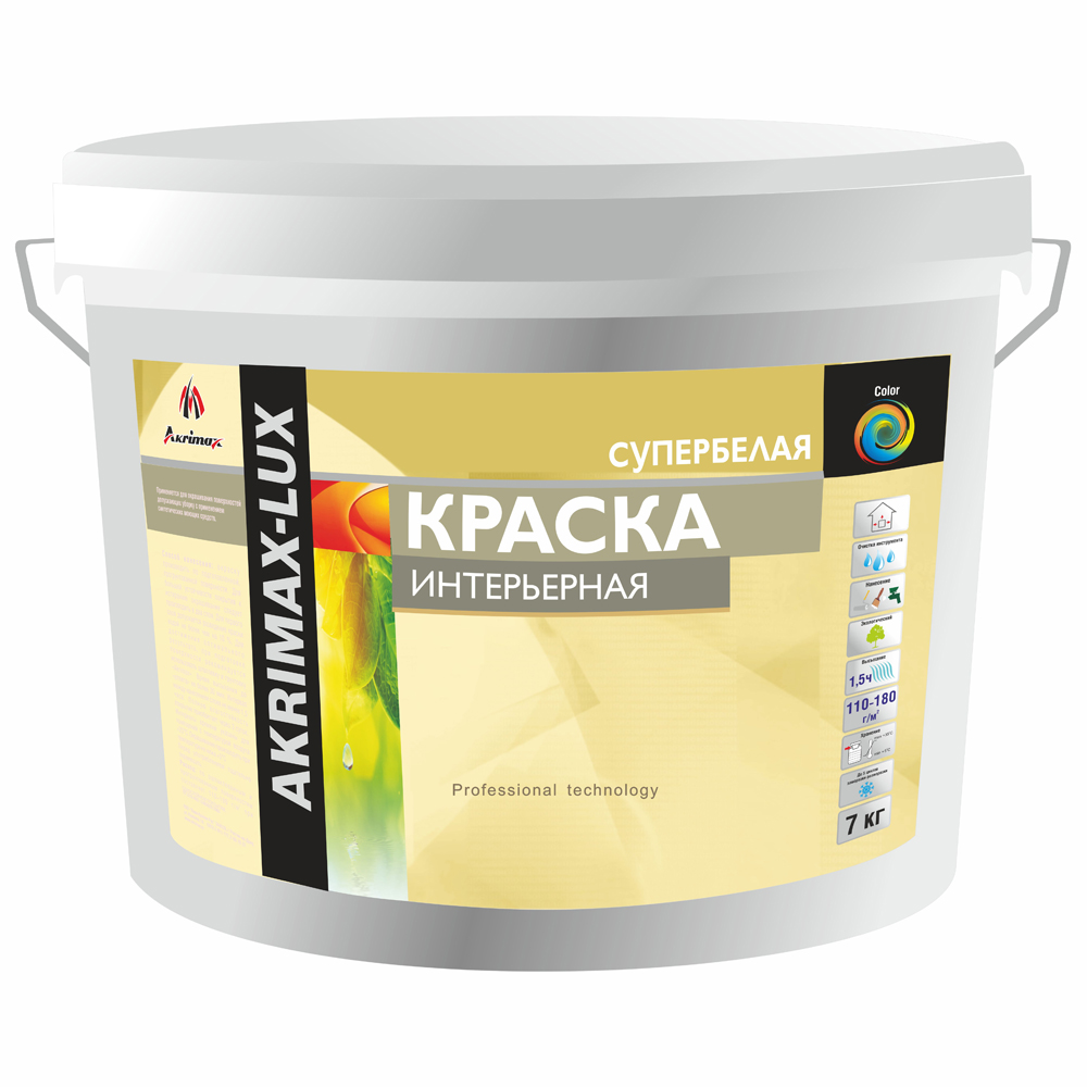 Краска интерьерная Akrimax-Lux супербелая 1,5 кг