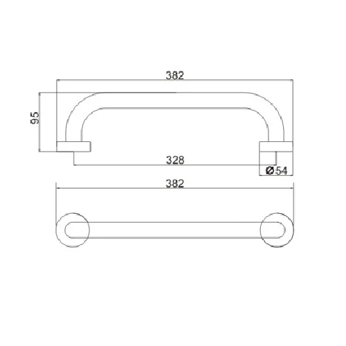 Поручень для ванны 35 см Potato P3518S, хром
