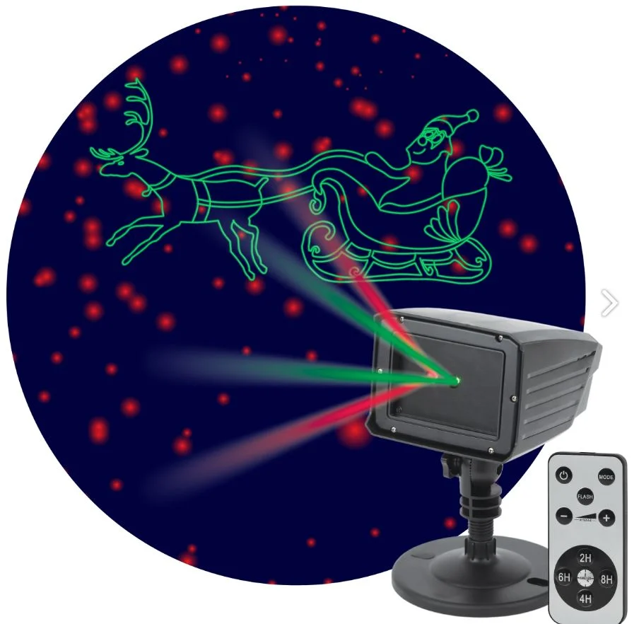 Проектор ЭРА "Дед Мороз" мультирежим, 2 цвета 220В IP44 ENIOP-02