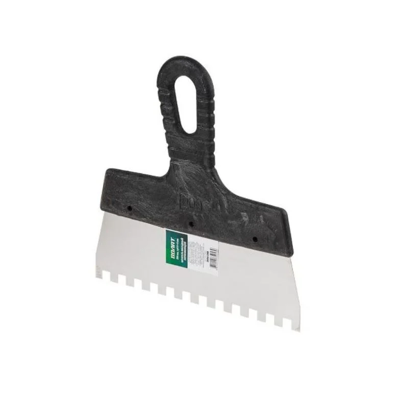 Шпатель фасадный зубчатый ВОЛАТ, нержавеющая сталь, 200мм, зуб 10*10мм