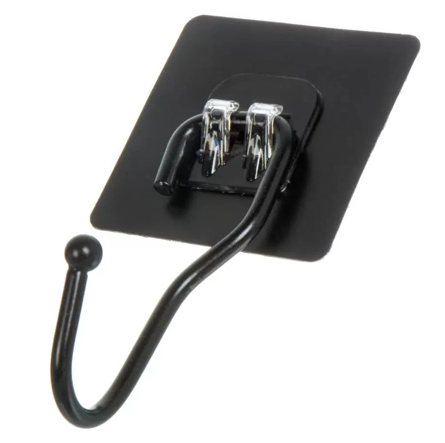 Крючок для ванной комнаты самоклеющийся Potato P2805-1, черный