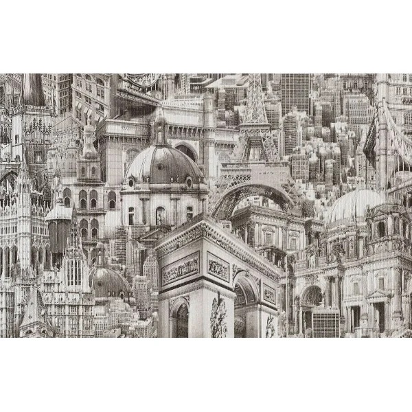 Обои бумажные Города дуплекс 0,53х10 м, серый 940-02 (12)