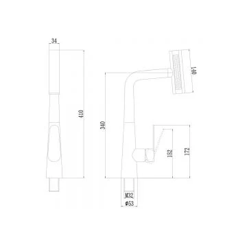 Смеситель для кухни Fmark FS8277Q, сатин, графит