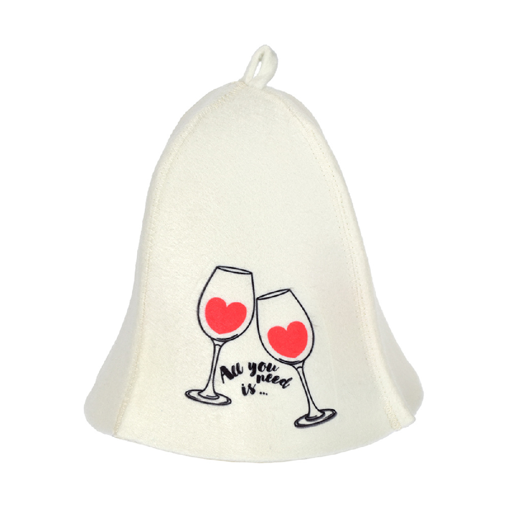 Шапка для бани и сауны Hot Pot All you need is wine, войлок