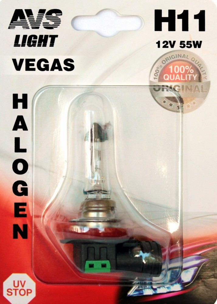 Лампа галогенная AVS Vegas в блистере H11.12V.55W (1 шт.)