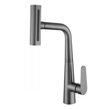 Смеситель для кухни Fmark FS8277Q, сатин, графит