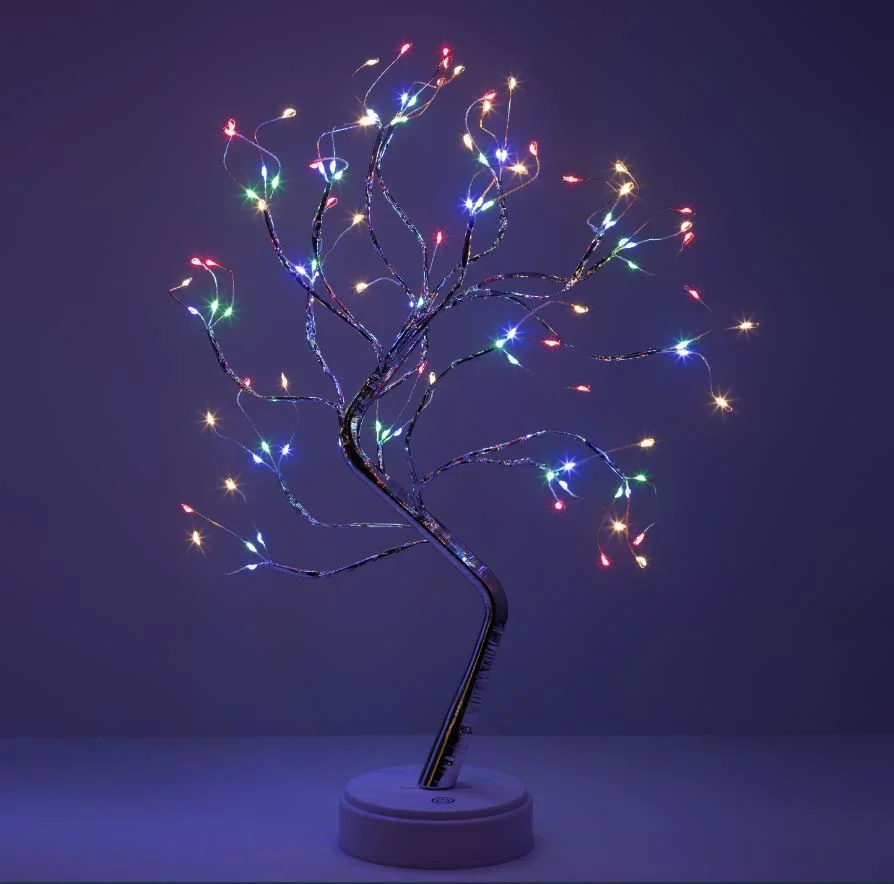 Светильник декоративный «Дерево с самоцветами» ЭРА, мульти LED h=45см 3хАА IP20