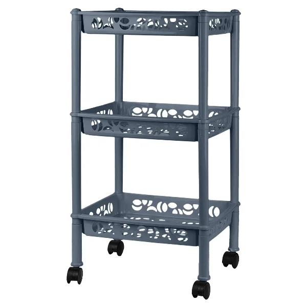Этажерка 3-х секционная на колесиках Keeplex Light, 37х29х69 см, космический серый