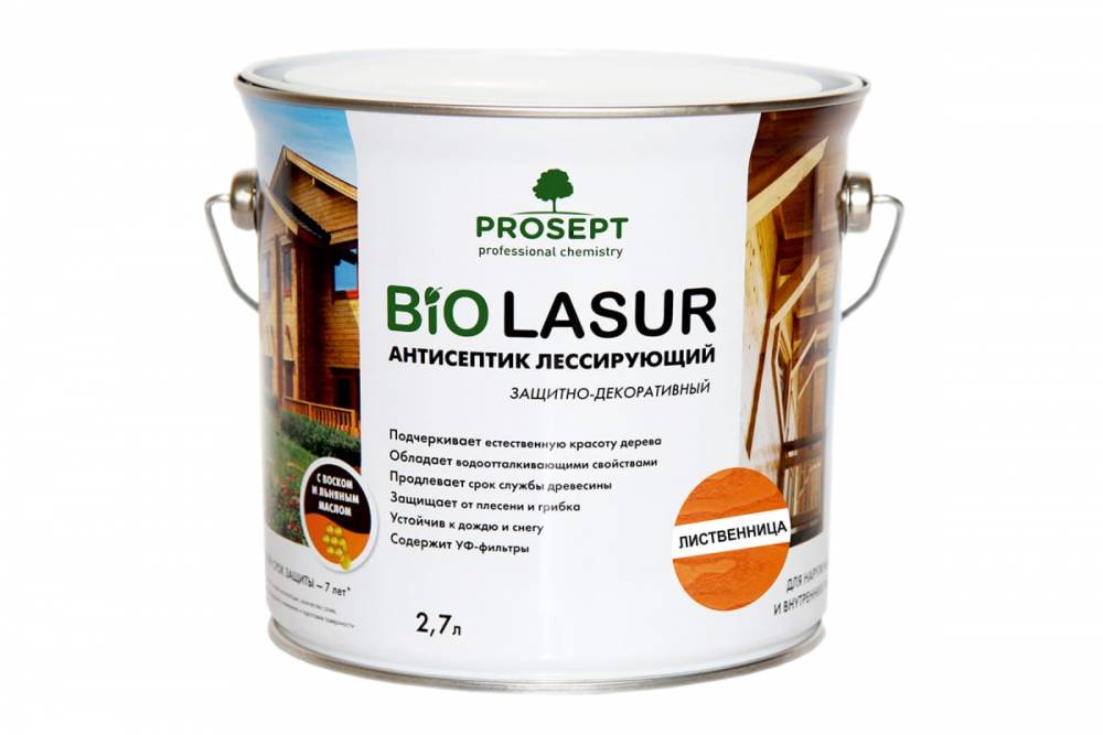 Пропитка защитно-декоративная PROSEPT BiO LASUR, Лиственница  2,7л