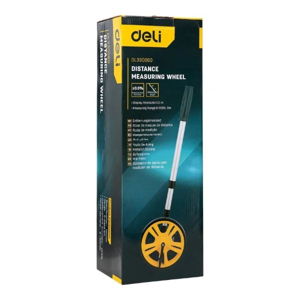 Измерительное колесо с механическим счетчиком (курвиметр) Deli DL330060 d 150 мм, точность± 0,5 