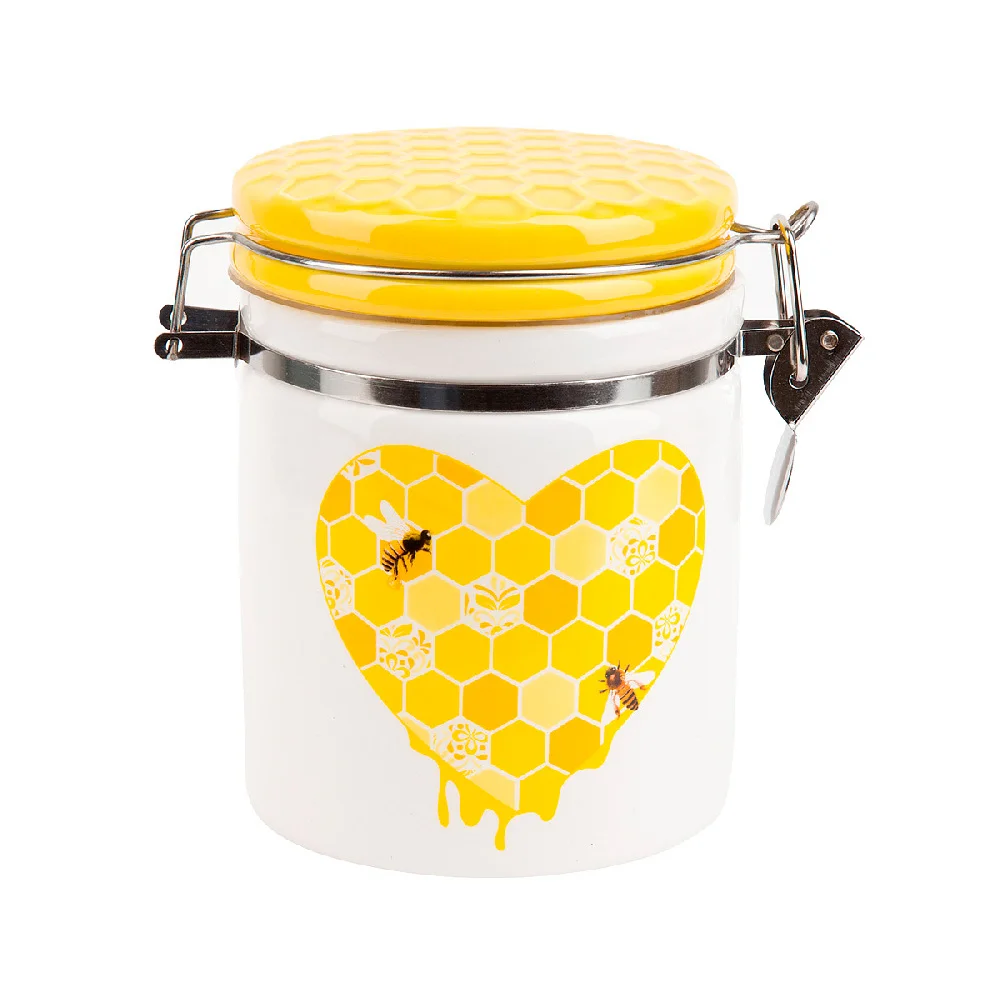 Банка для сыпучих продуктов с клипсой "HONEY", белый 630мл