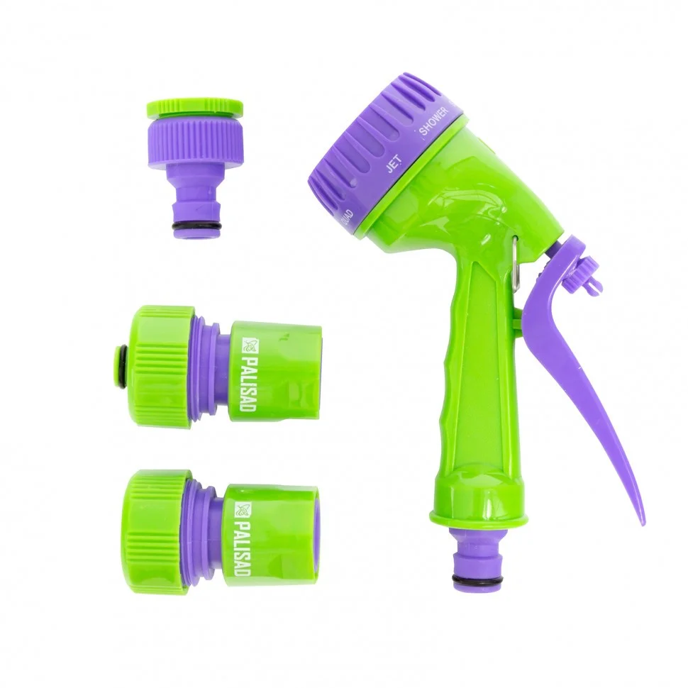 Набор для подкл. шланга 3/4" (пистолет 7 реж, адаптер, 2 соедин) Palisad