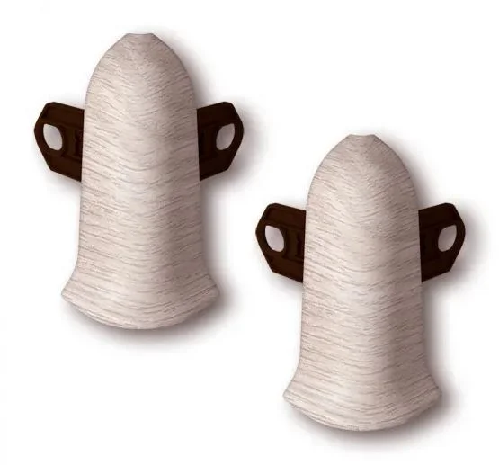 Угол наружный для плинтуса 55мм Идеал Классик, 251 Ясень (2шт.флоуп.)