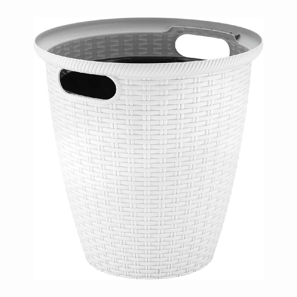 Кашпо напольное InGreen Rattan, с внутренним горшком, 20 л, белоснежный жасмин