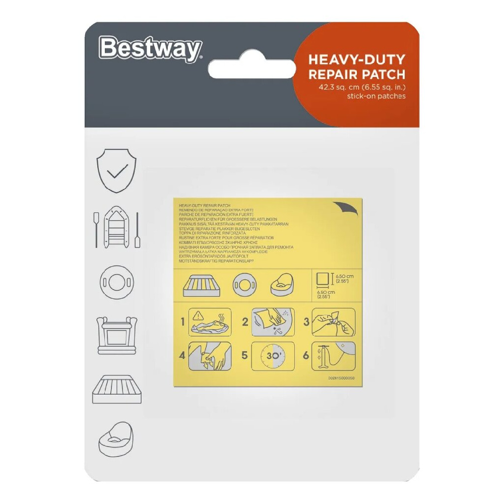Ремкомплект водостойкий (10 самокл. заплаток) 6,5*6,5см Bestway 62068BW