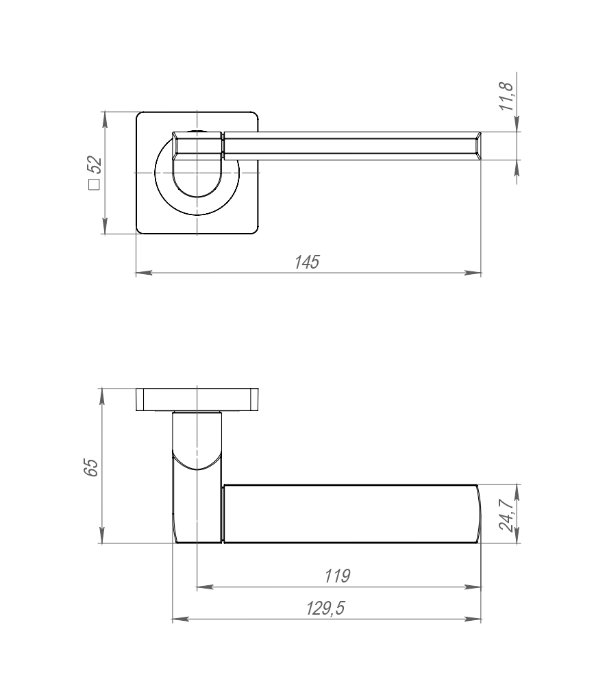 Ручки дверные раздельные Аякс K.JK51.LIFT SN/CP-3 матовый никель/хром