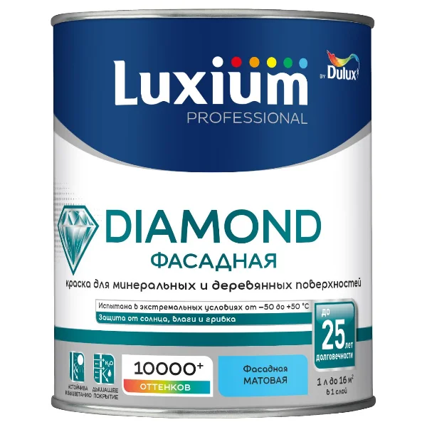 Краска фасадная Luxium Professional Diamond матовая база BC 0,9 л