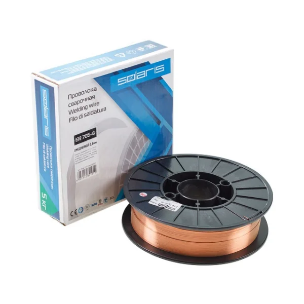 Проволока сварочная омедненная d 0,8 мм Solaris ER 70S-6 5 кг 