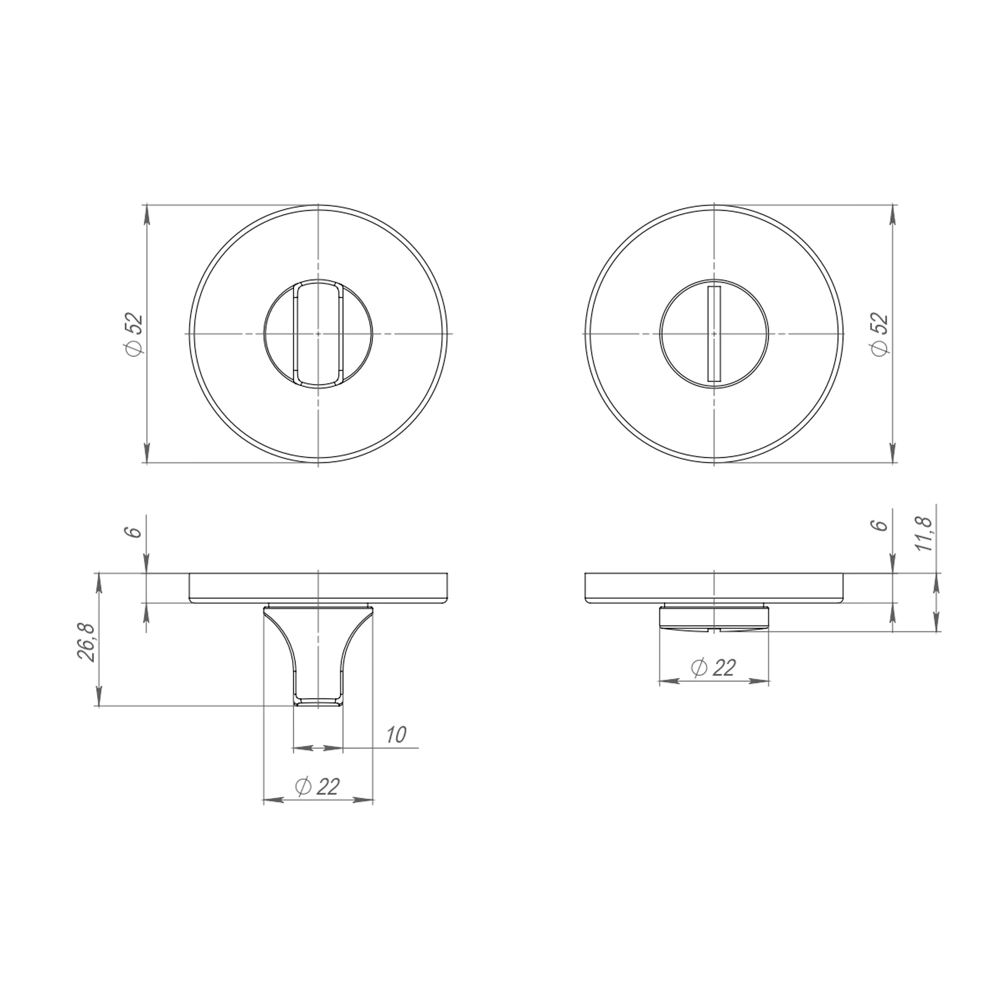 Фиксатор поворотный Пунто (Punto) BK6.R.ARC.R52 (BK6 ARC) BL-24, черный