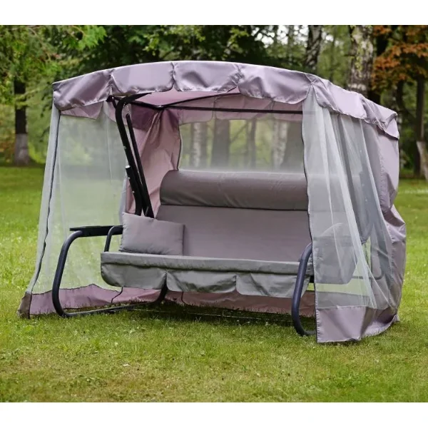 Качели садовые Турин-2, 3-х местные, серый